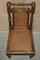 Antique Jacobean Revival Dining Chairs in Hand-Carved Walnut and Brown Leather, 1840, Set of 6 13