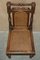 Antique Jacobean Revival Dining Chairs in Hand-Carved Walnut and Brown Leather, 1840, Set of 6, Image 13