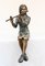 Female Bronze Flute Player Statue Seated Girl Casting 1