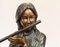 Female Bronze Flute Player Statue Seated Girl Casting 4