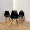 Modernistischer Stuhl mit schwarzem Ledersitz 3