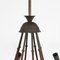 Leather and Brass Chandelier, 1940s, Image 9