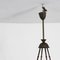 Leather and Brass Chandelier, 1940s 4