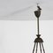 Leather and Brass Chandelier, 1940s, Image 4