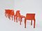 Model Selene Orange Chairs by Vico Magistretti for Artemide, Italy, 1968, Set of 6 3