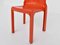 Model Selene Orange Chairs by Vico Magistretti for Artemide, Italy, 1968, Set of 6 9