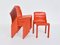 Model Selene Orange Chairs by Vico Magistretti for Artemide, Italy, 1968, Set of 6, Image 8