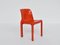 Model Selene Orange Chairs by Vico Magistretti for Artemide, Italy, 1968, Set of 6 4
