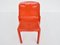 Model Selene Orange Chairs by Vico Magistretti for Artemide, Italy, 1968, Set of 6 1