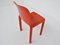 Model Selene Orange Chairs by Vico Magistretti for Artemide, Italy, 1968, Set of 6 7