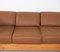 Vintage Corner Sofa with Coffee Table in Pinewood and Leather, 1970s, Set of 3 11