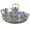 English Silver Coffee Game and Silver Tray, Set of 9 1