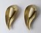 Brass Leaf-Shaped Wall Lights, 1950s, Set of 2 1