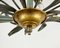 Vintage Green and Gold Iron Ceiling Lighting, Italy 3