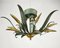 Vintage Green and Gold Iron Ceiling Lighting, Italy 1