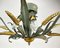 Vintage Green and Gold Iron Ceiling Lighting, Italy 2