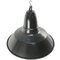 Lámparas colgantes francesas industriales vintage esmaltadas en negro, Imagen 2