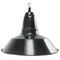 Lámparas colgantes francesas industriales vintage esmaltadas en negro, Imagen 1
