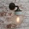 Vintage Frosted Glass Brass and Cast Iron Wall Light, Image 7