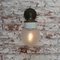 Vintage Frosted Glass Brass and Cast Iron Wall Light 6