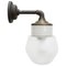 Vintage Frosted Glass Brass and Cast Iron Wall Light, Image 1