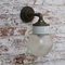 Vintage Frosted Glass Brass and Cast Iron Wall Light 9