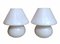 Murano Mushroom-Shaped Opal Glass Spiral Lamps from Venini, 1970s, Set of 2, Image 1