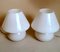 Murano Mushroom-Shaped Opal Glass Spiral Lamps from Venini, 1970s, Set of 2 2
