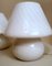 Murano Mushroom-Shaped Opal Glass Spiral Lamps from Venini, 1970s, Set of 2 9