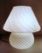 Murano Mushroom-Shaped Opal Glass Spiral Lamps from Venini, 1970s, Set of 2 14