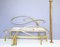 Art Nouveau Postmodern Brass Queen Size Bed Frame with Swan Motif, Italy 1