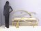 Art Nouveau Postmodern Brass Queen Size Bed Frame with Swan Motif, Italy, Image 2