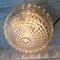 Scandinavian Round Clear Semi Crystal Glass Ceiling Lamp, 1970s 7