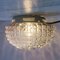 Scandinavian Round Clear Semi Crystal Glass Ceiling Lamp, 1970s 5