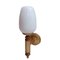 Mid-Century Modern Opal Glass Wood Golden Wall Sconce, Image 2