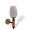 Mid-Century Modern Opal Glass Wood Golden Wall Sconce, Image 1