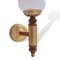 Mid-Century Modern Opal Glass Wood Golden Wall Sconce, Image 6