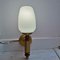 Mid-Century Modern Opal Glass Wood Golden Wall Sconce 5