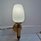 Mid-Century Modern Opal Glass Wood Golden Wall Sconce, Image 5