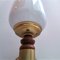 Mid-Century Modern Opal Glass Wood Golden Wall Sconce, Image 7