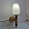 Mid-Century Modern Opal Glass Wood Golden Wall Sconce, Image 4