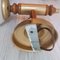 Mid-Century Modern Opal Glass Wood Golden Wall Sconce 8