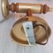 Mid-Century Modern Opal Glass Wood Golden Wall Sconce, Image 8