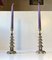 Chinese Brass Pagoda Candleholders, Set of 2 2