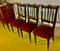 Napoleon III Dining Chairs in Black Lacquered & Red Velour, Set of 4 8
