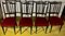 Napoleon III Dining Chairs in Black Lacquered & Red Velour, Set of 4 3