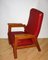 Roter Vintage Sessel, 1970er 7