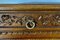 19th Century Low Buffet in Carved Oak with Flower Details 9