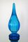 Botella de vidrio azul de Empoli, Italy, años 60, Imagen 6