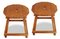 Antique Arts and Crafts Oak Stools, 1920s, Set of 2 2